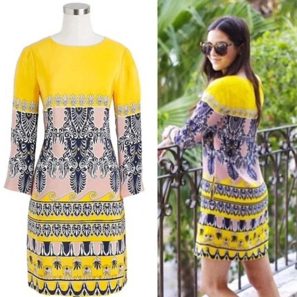 J Crew Jules Shift Scroll‎ Print Dress 12